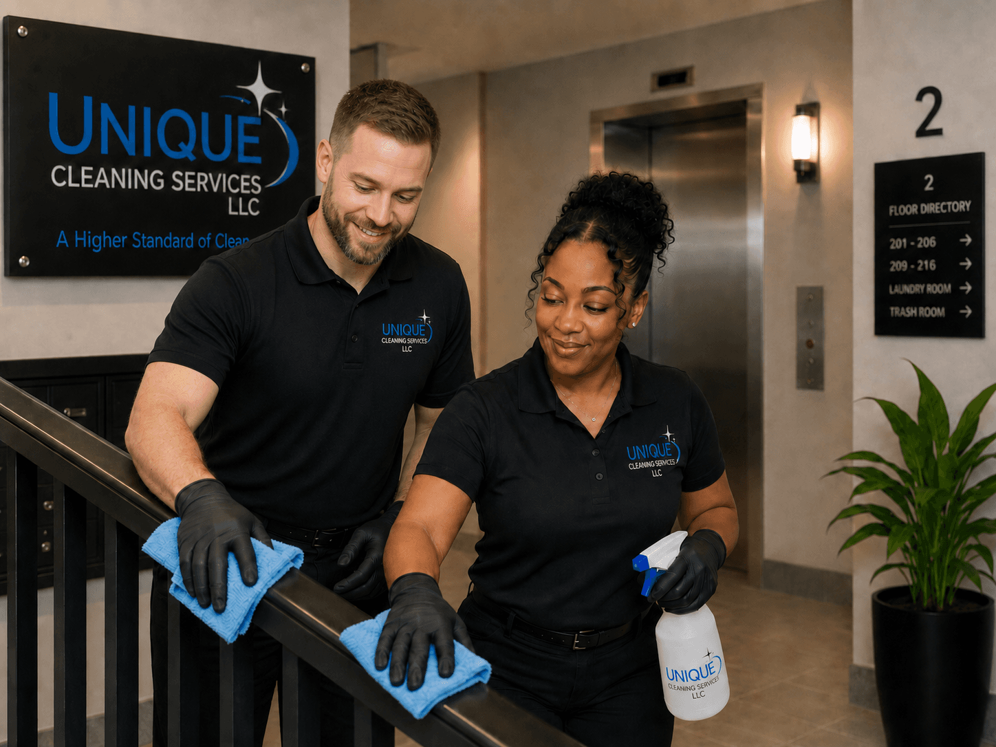 Dedicated cleaning professional